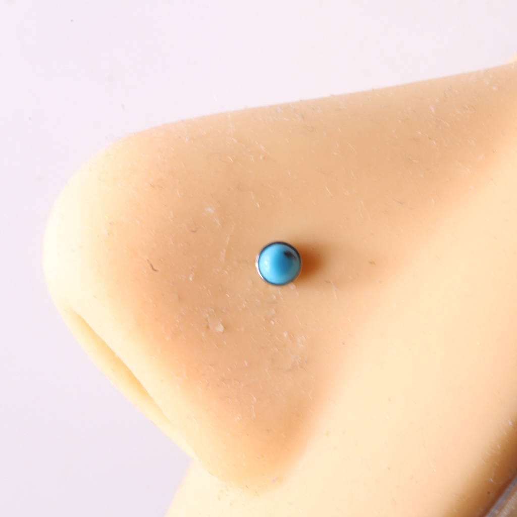 Cute Turquoise Gem Nose Piercing 20 Gauge New